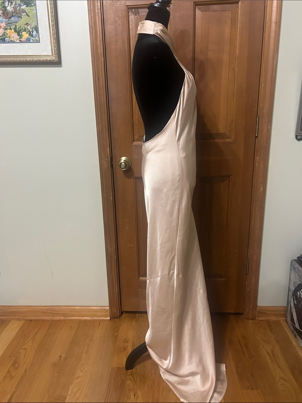 Show Me Your Mumu Jasmine Halter Maxi Dress in Champagne satin - Picture 6 of 9